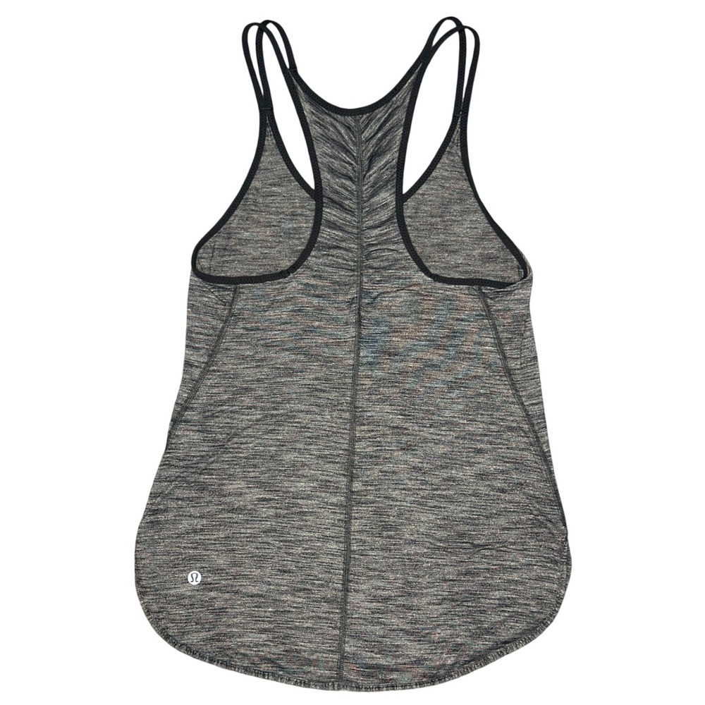Lululemon What The Sport Singlet II Womens Size 4 Heathered Black Excellent Tank